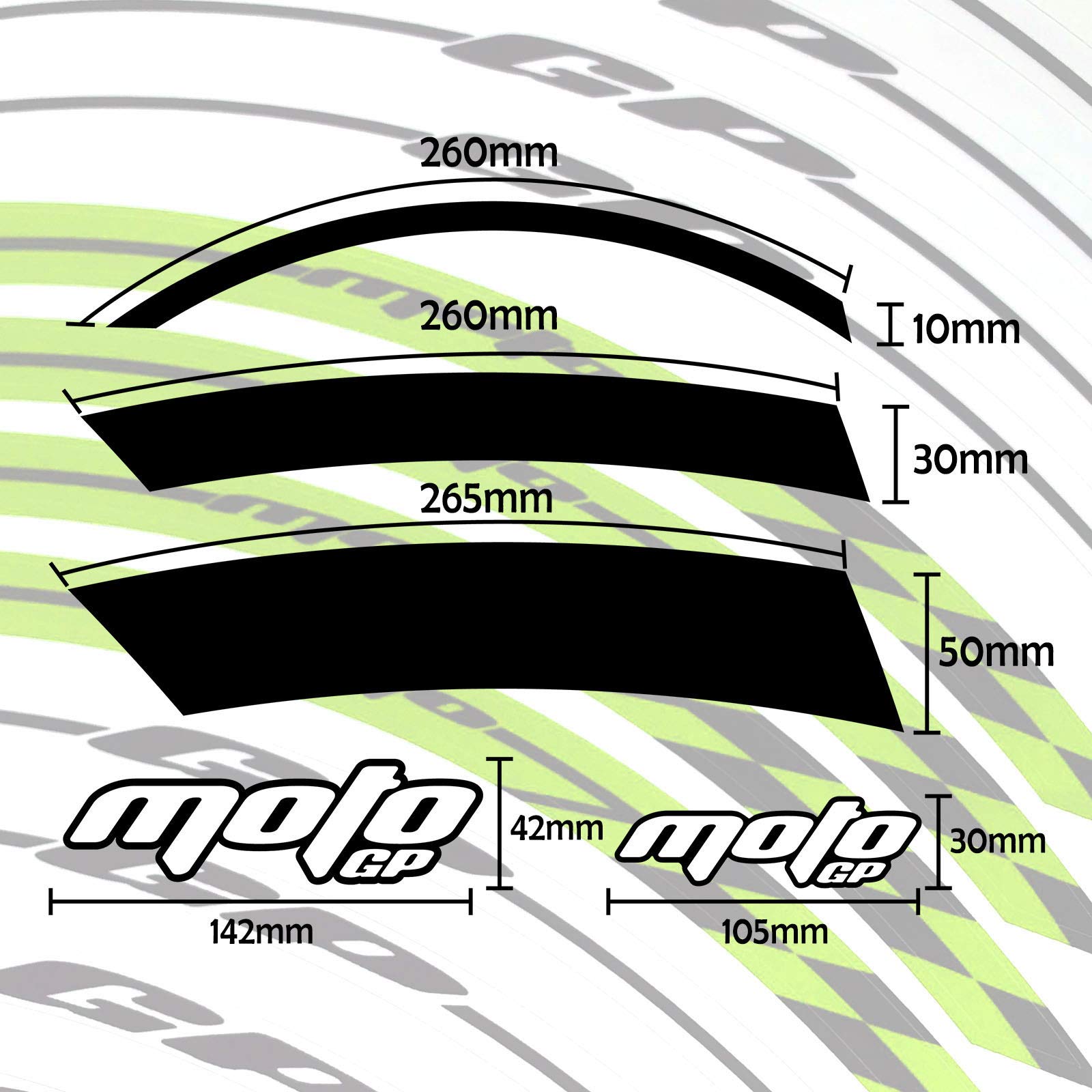 Amazon.com: MC MOTOPARTS Rim Wheel Decal Stickers 17 inch